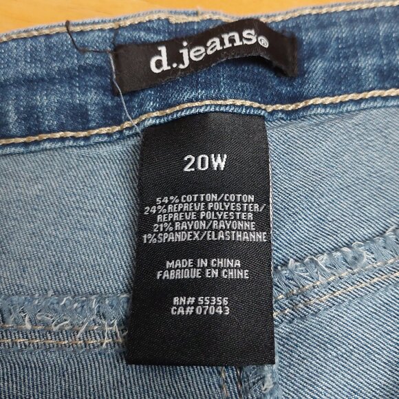 Women's D.JEANS Plus Size Recycled Denim Rolled Capri Blue Jeans Size 20 - Picture 8 of 11